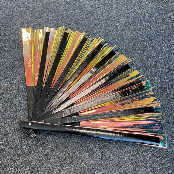 PRE-LOVED LASR - Warrior Iridescent Fluid Rave Fan- MISC009 - Picture 2 of 3